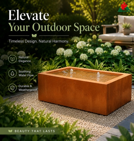 backyard metal water feature